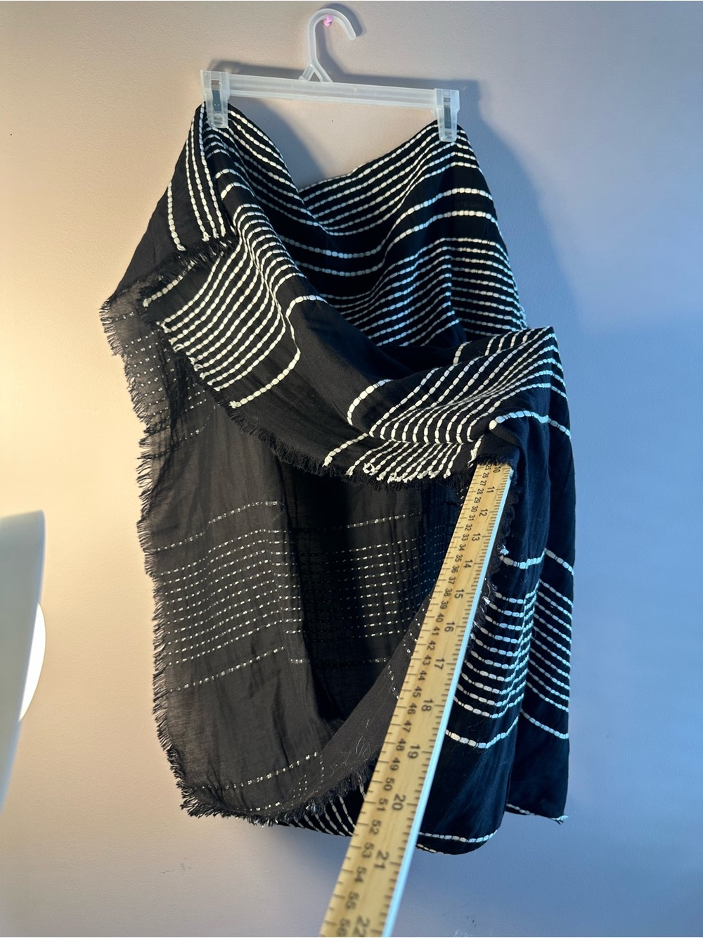 Black & White Striped Lightweight Throw Scarf - Home Accents